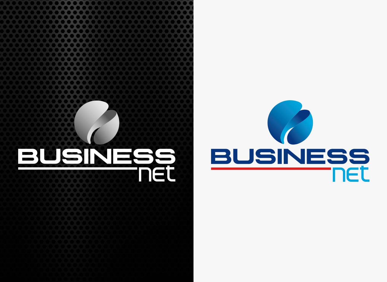logo business net sobre negro y sobre gris