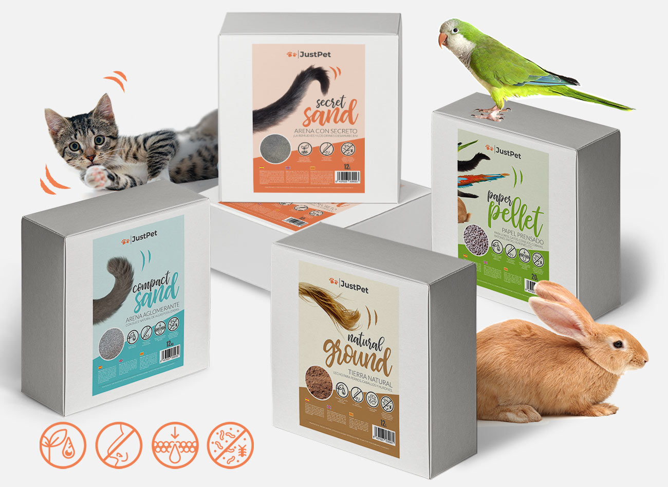 packaging de tierra para animales y animales